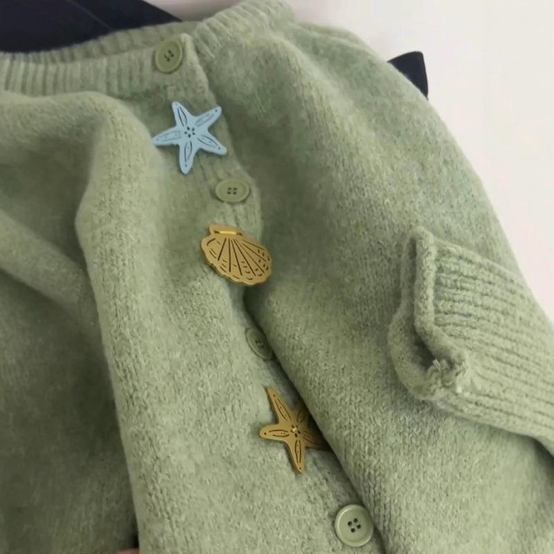 Embroidered crew neck knitted cardigan women's autumn winter clothing new loose sweater jacket women's top