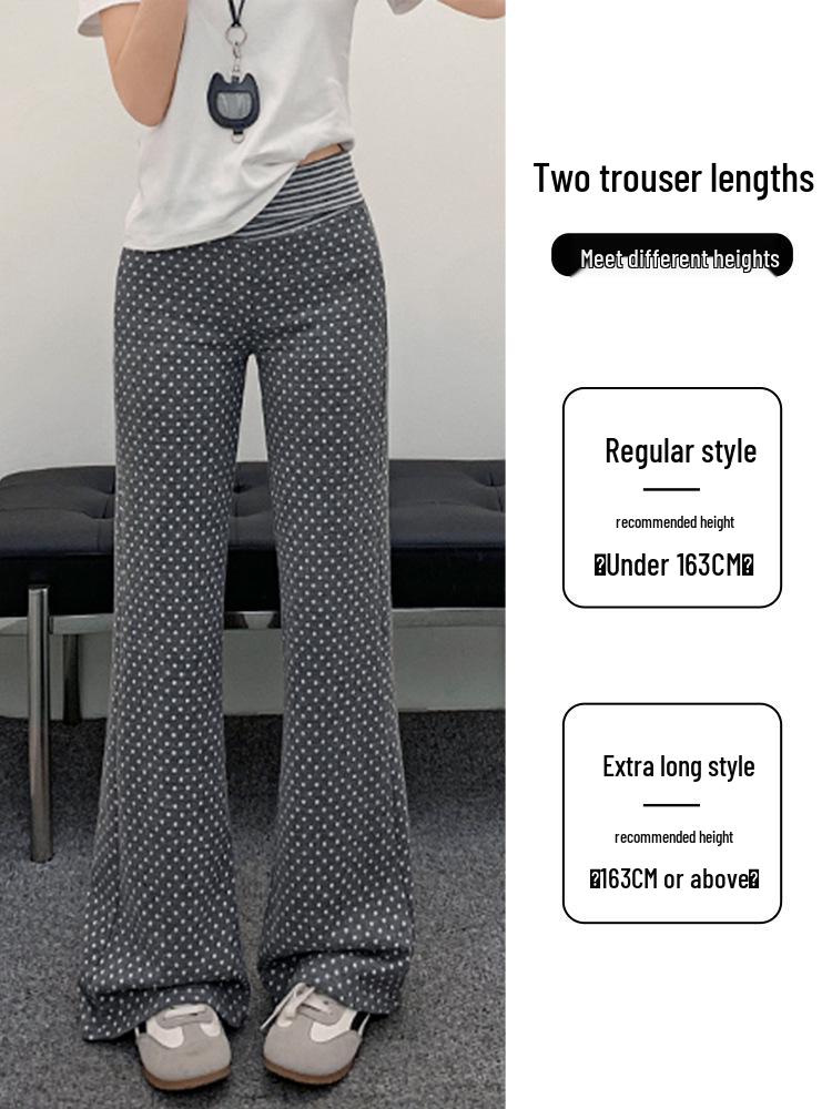 Women's American-Style Polka Dot High-Waisted Flare Yoga Pants - Slimming Spring/Summer Sportswear