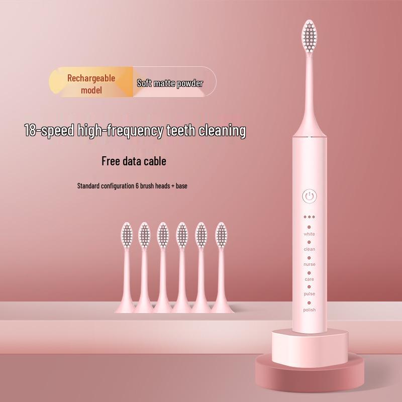 Unisex Rechargeable Ultrasonic Soft Bristle Electric Toothbrush for Home & Travel