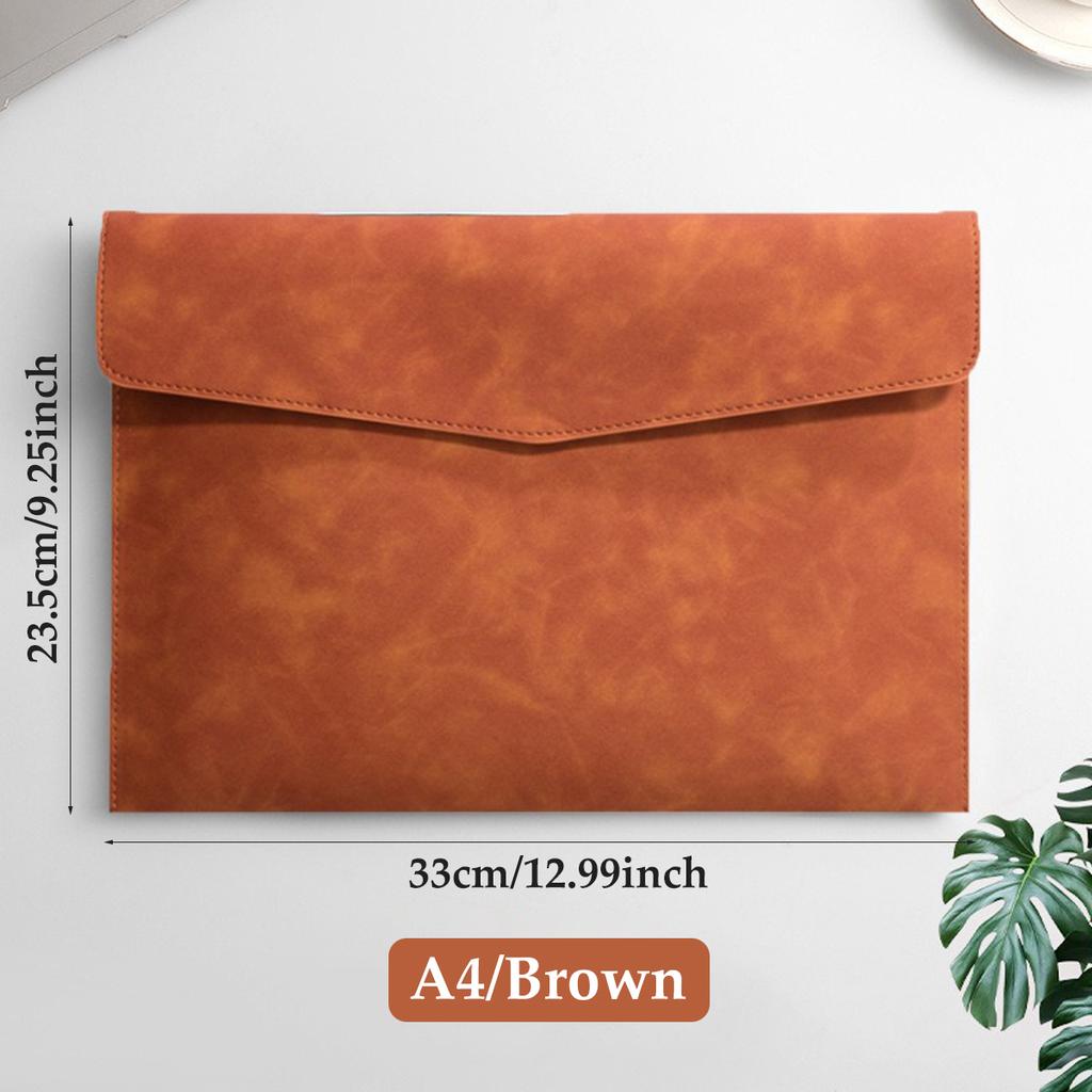 1pcs Leather A4 File Bag Waterproof Wear-resistant Ultra-large Capacity Folder Business Office School File Storage Supplies