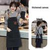 Thickened Canvas Waist Apron with Printed Logo for Coffee and Nail Salon Workwear