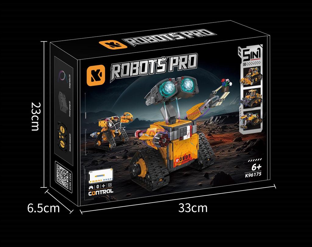 Fünf-in-Eins Programmierbarer Wall-E Roboter: Montagebausteine, Elektrische Wissenschaftliche Bildung, Fernbedienung, Kompatibel mit Lego