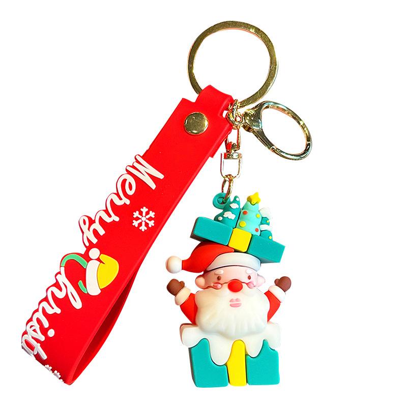 Santa Claus Keychain Christmas Small Gift Student Schoolbag Pendant Cartoon Christmas Tree Three-Dimensional Doll Pendant