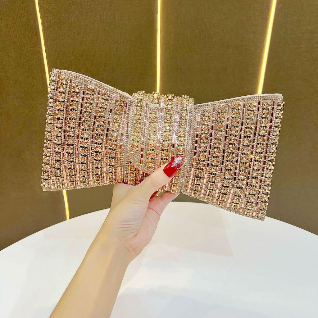 Retro Ladies Evening Clutch With Rhinestones For Formal Events