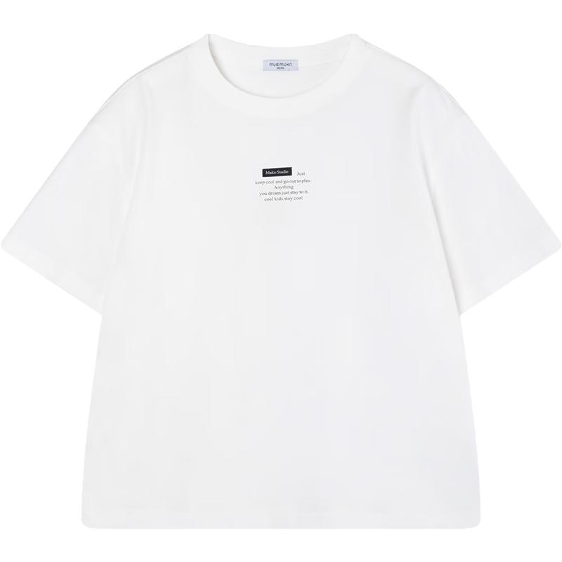 Mucmukn Kids Menthol Cool Lyocell Blend Short-Sleeve T-Shirt 120CM белый
