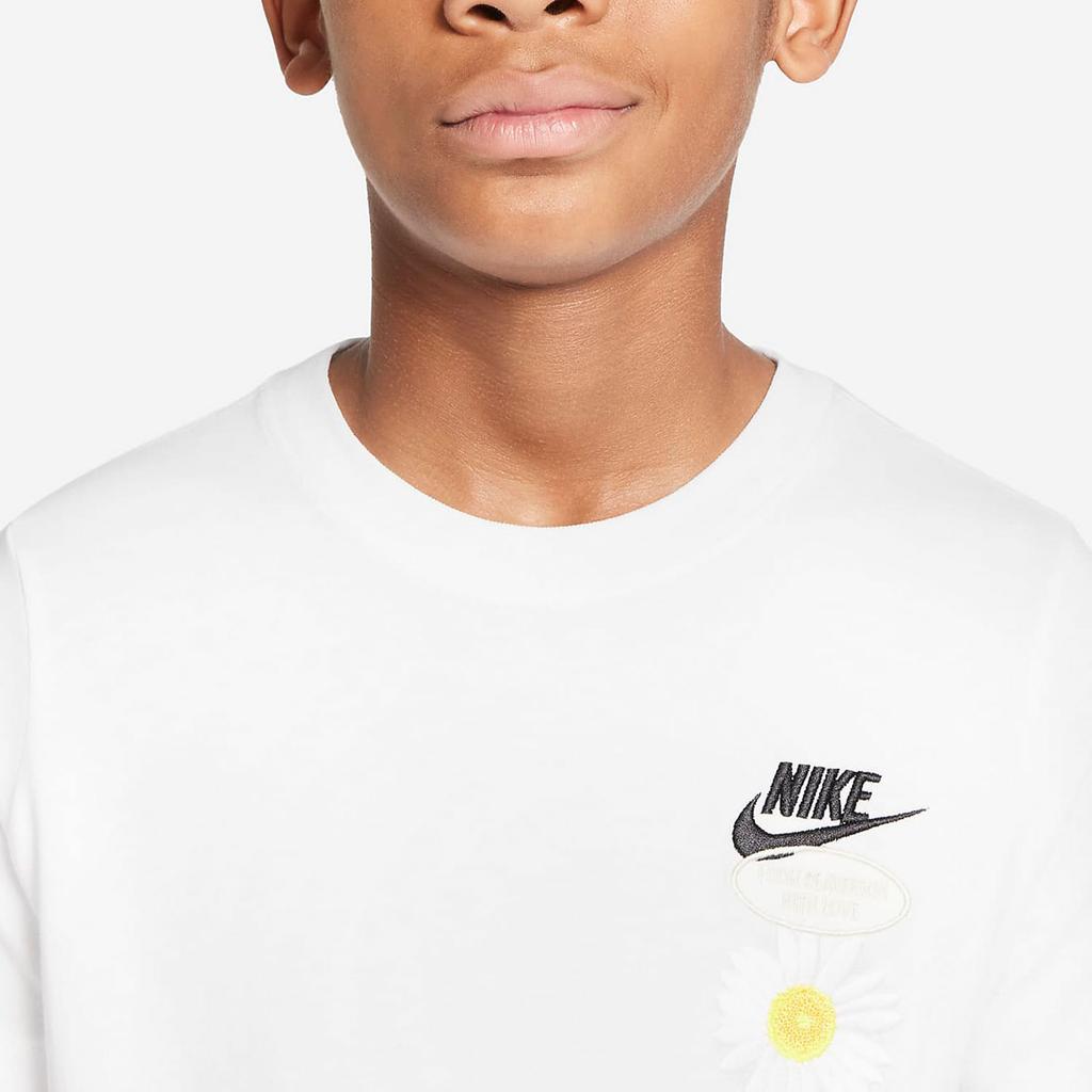 Nike Kids Daisy Letter Logo Casual Short Sleeve T-Shirt Kids Tops White DO1810-100