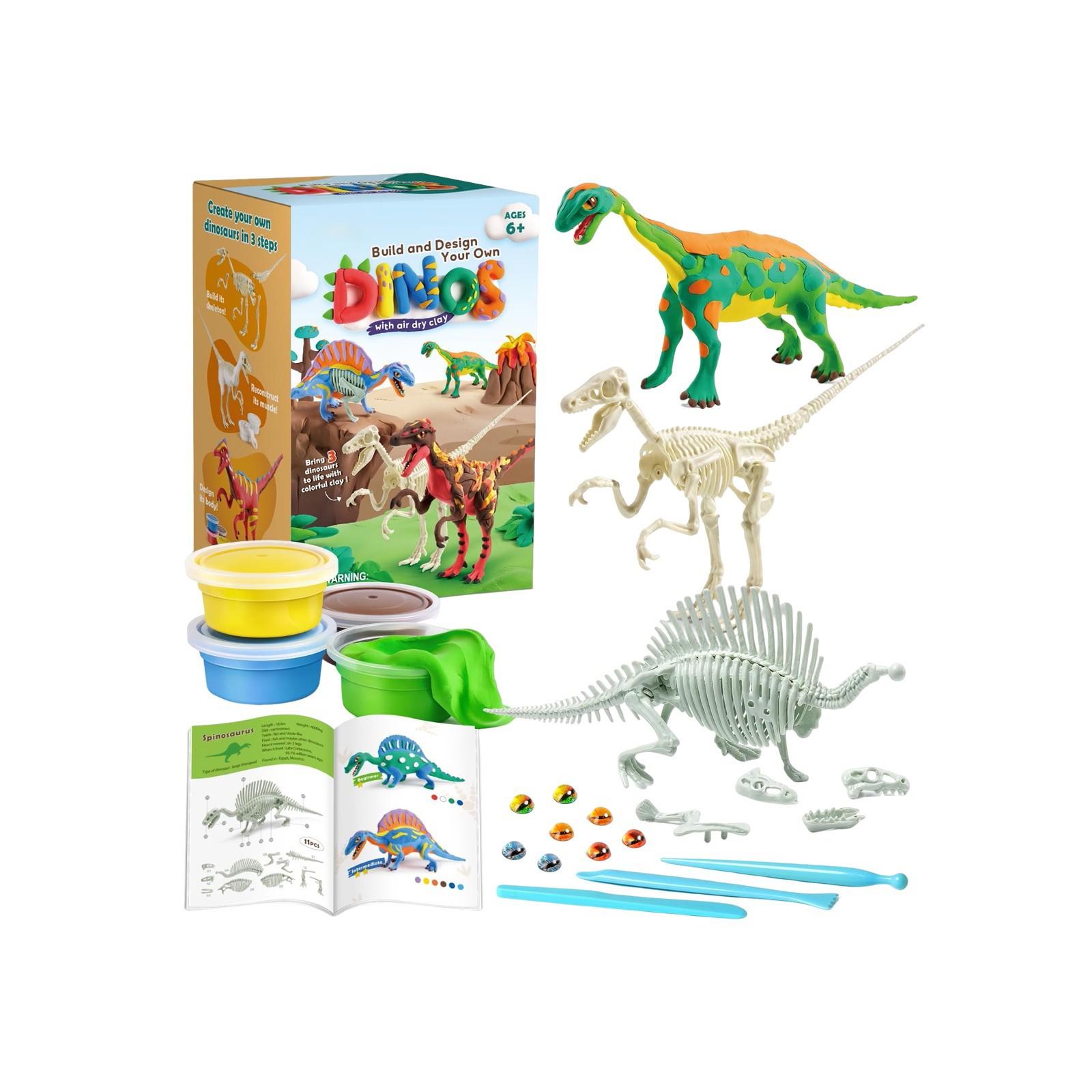 

Детский цветной набор для лепки своими руками, набор игрушек из пластилина с динозаврами One Size