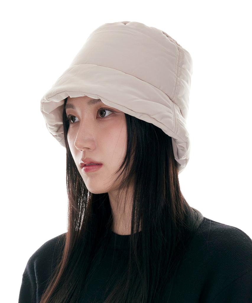 Luoeseupaeg Solid Padded Bucket Hat (Light Beige)