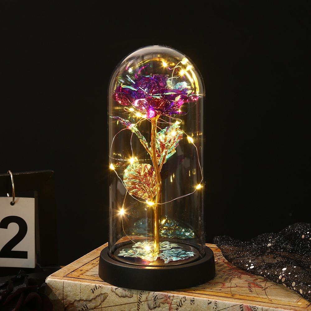 

Luminous Artificial Rose Light Romantic Simulation Rose Light LED Flower Light Wedding Decor фиолетовый