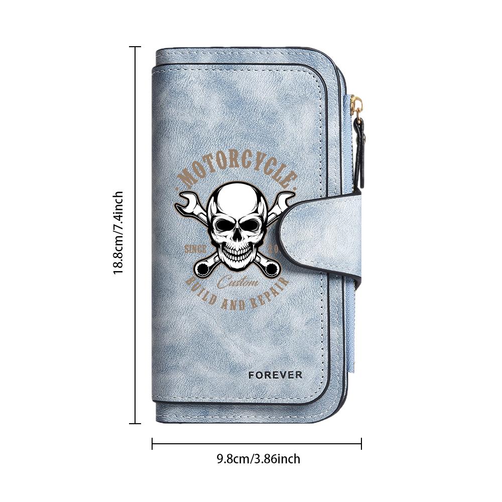 Vintage Skull Men Wallet Portable Multi Card Holder Fashion Trendy Purse