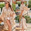 Printed Shirt Beach Jacket Bikini with Sun Protection Cardigan Vacation Swimsuit Blouse