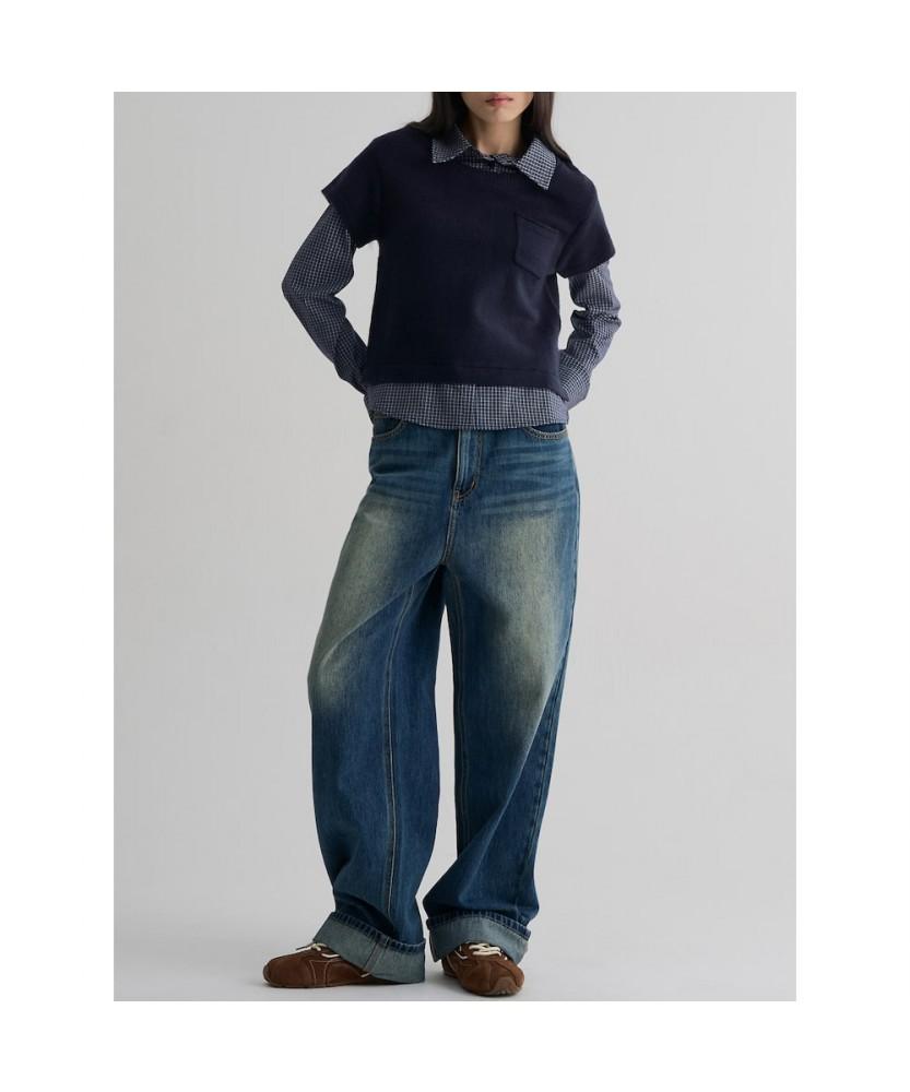 8seconds Color-Block Short Sleeve Pullover Navy