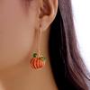 Design Sense Dripping Oil Pumpkin Earrings for Women Gothic Punk Rhinestone Bow Pumpkin Earrings Party Jewelry Accessories