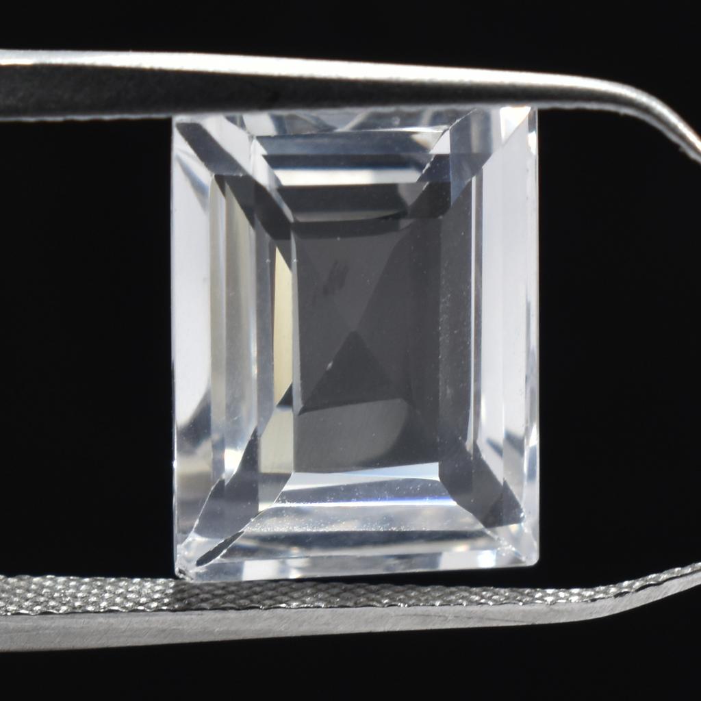 Natural White Sapphire 9.95ct Emerald Cut Certified Loose Gemstone
