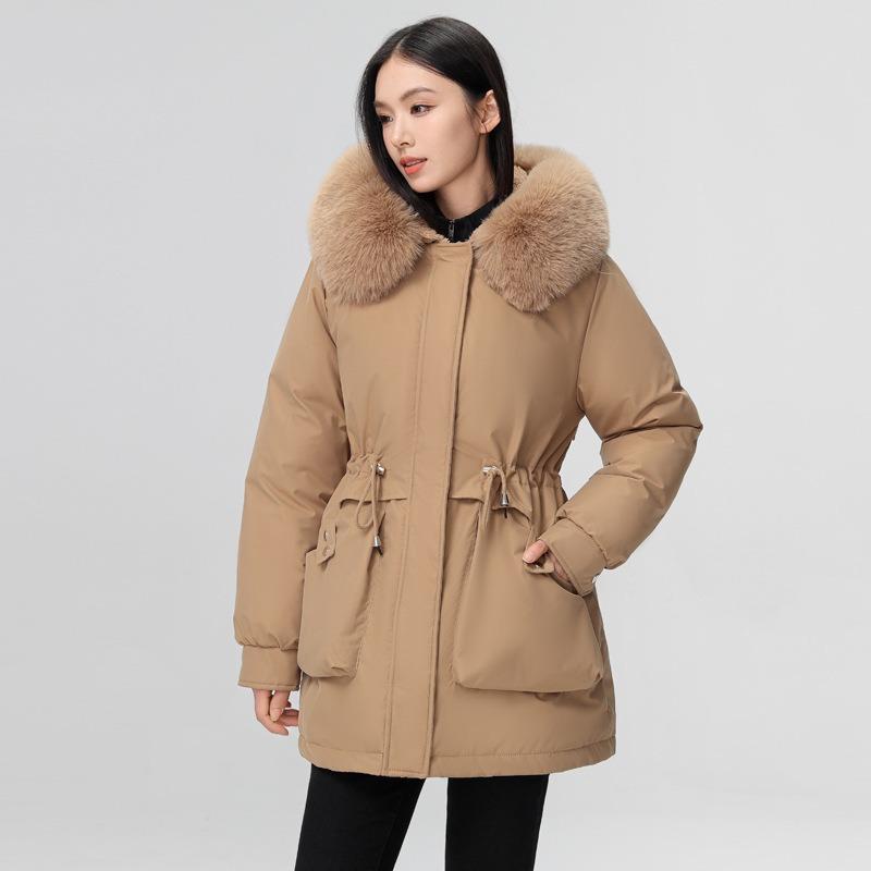 New Down Cotton-padded Jacket Women's Loose Temperament Cotton-padded Jacket with Down Liner Large Size Pie Overcome Jacket Cotton-padded Jacket