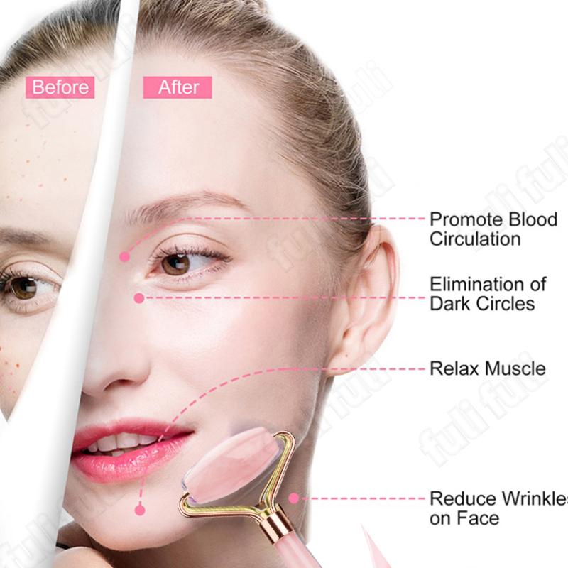 Rose Quartz Gouache Scraper Face Massage Roller Gua Sha Scraper Set Natural Jade Stone Jade Roller Massager For Face Box