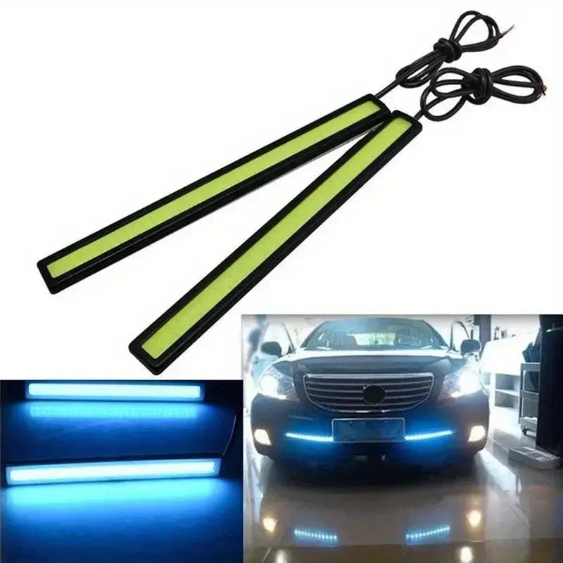 2 PCS Super Bright 17CM LED COB Fog Bulb - 12V 6500K DRL Strip Daytime Running Light Bar