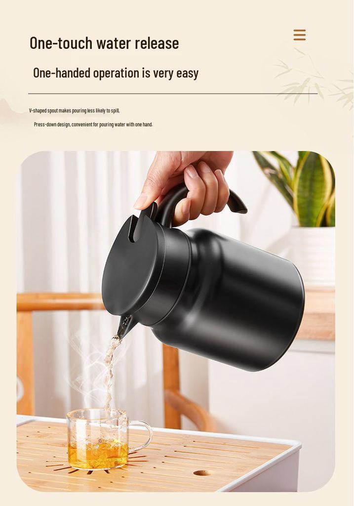 Insulated Stainless Steel Thermos Cup: Large Capacity Water Bottle with Tea and Water Separation for Home Use