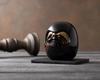 Gin-Yado Black Daruma Figurine by Engaku Daishi, Takaoka Copperware (Daruma BL)