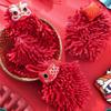 Chinese New Chenille Hand Towel Hanging Cute Hand Ball Red Festive Cartoon Kitchen Toilet Lion Wake Handkerchief