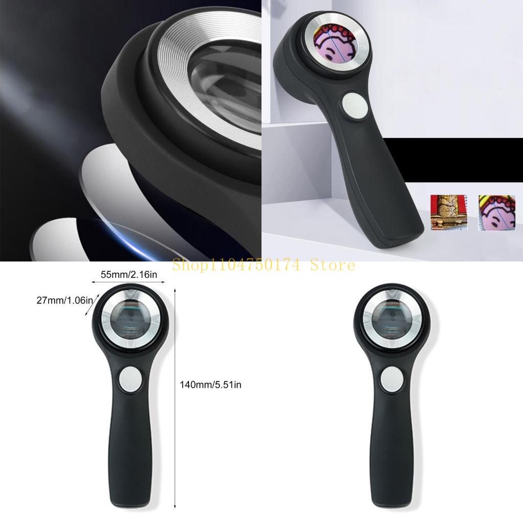 

40X Handheld Magnifier Brightness Adjustable Glass Double Glass Lens Loupe for Stamps Coin Jewelry Inspection top sale CN