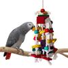 Multicolored Natural Wooden Blocks Chewing Toys Parrot Cage Bite Toy for Large Medium Macaws African Greys Cockatoos
