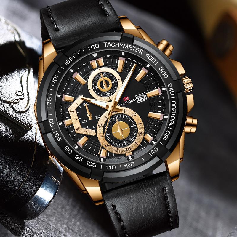 Men's Luxury Leather Strap Supercar Racing Waterproof Sports Watch