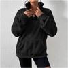Women's High Neck Long Sleeve Loose Fit Fleece Half Zip Pullover Sweatshirt Autumn Commuter Wear