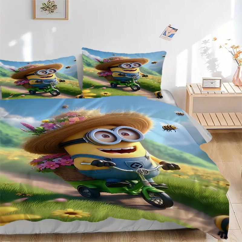 

3pcs Minion Bicycle Bedding Set. Soft and Comfortable with No Core Included (1x Duvet Cover + 2x Pillow Covers) yy251010154 135x200cm