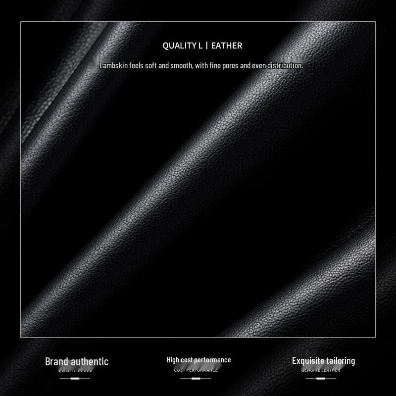 Futing Men's Genuine Sheepskin Mid-length Lapel Leather Jacket