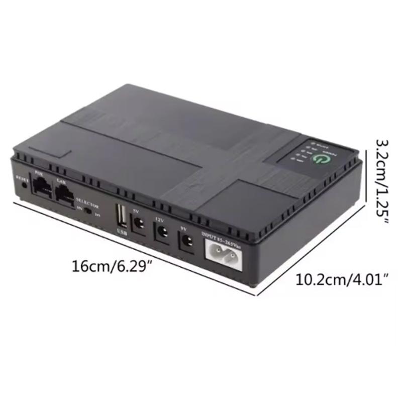 DC UPS Battery Backup 10400mAh 5V 9V 12V 2A 15V 24V 1A Output Uninterruptible Power Supply 85‑265V UPS Battery Backup hot sell