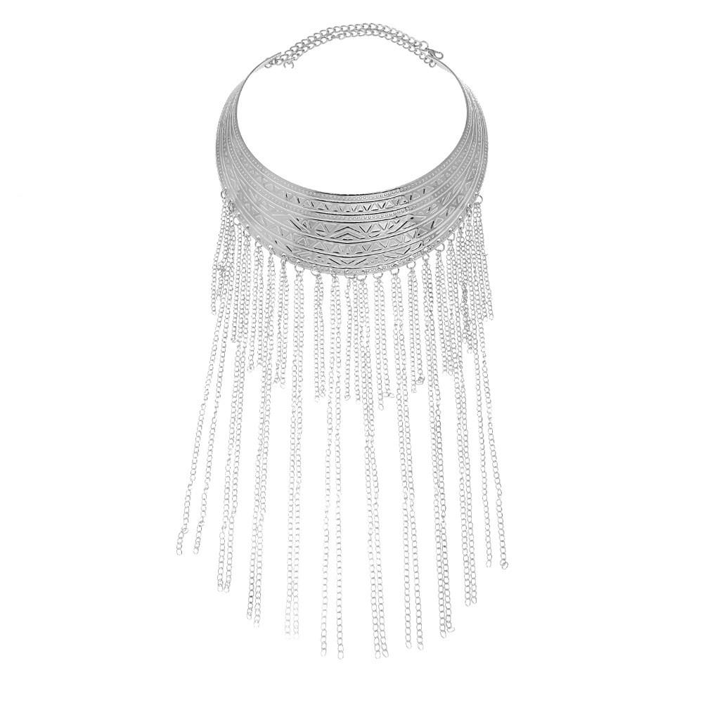 Fashionable Retro Multi Layer Tassel Design Women Metal Necklace For Daily Fashion Accessory