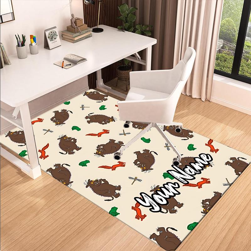 Op maat gemaakte The Gruffalo Tapijt, voor Kantoorstoel Woonkamer Slaapkamer Keuken Kamer Decoratie Cadeaus.