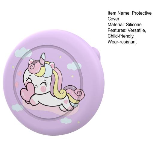 Silicone Protective Cover for Airtag Cartoon Decorative Holder Anti-Impact Case with Invisible