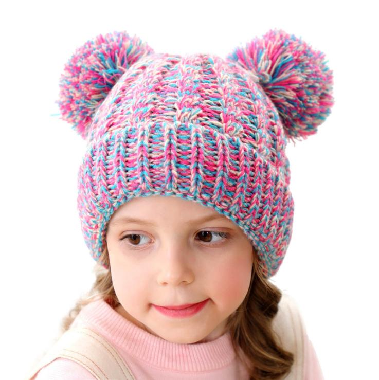 High Quality Custom Logo Children's Winter Knitted Hat Embroidery Kids Baby's Children's Winter Beanie Hat
