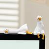 Mini Resin Goose Figurine Funny Resin Small Goose Computer Decor Collectible Cute 3D Craft Sculpture for Office Desk Car Dashboard Home Decor