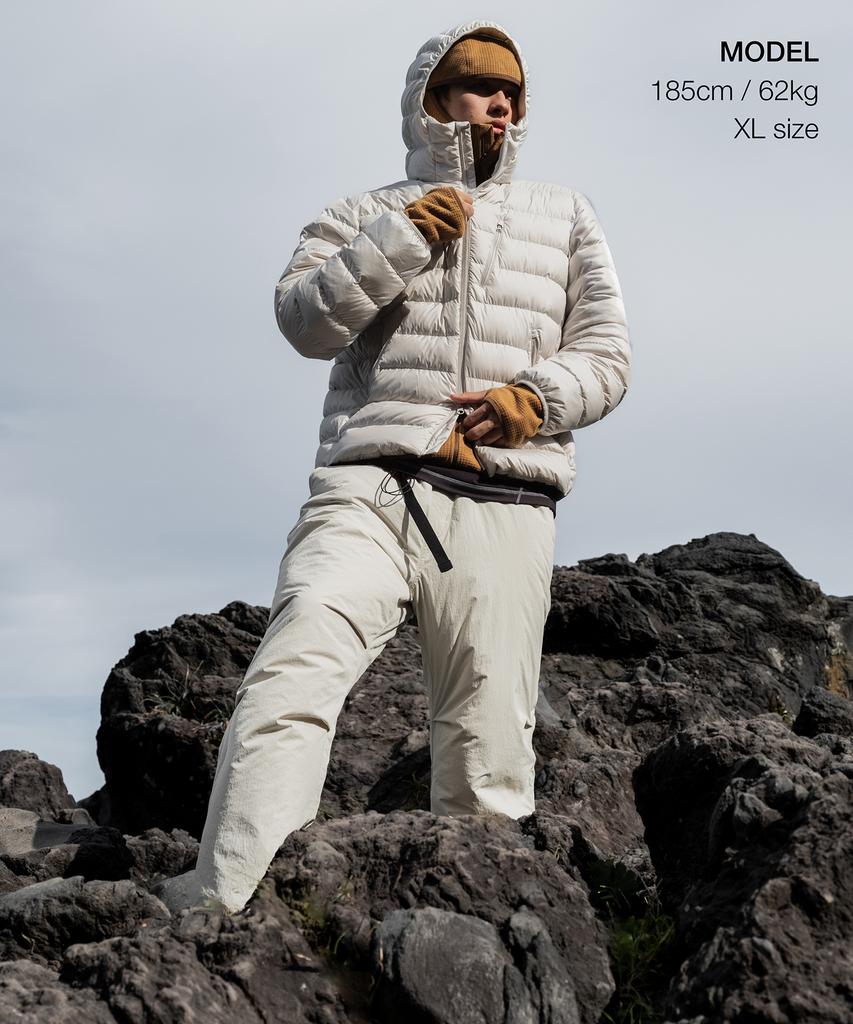 Musinsa Standard [City Leisure] Hooded Light Down Jacket [Stone White]