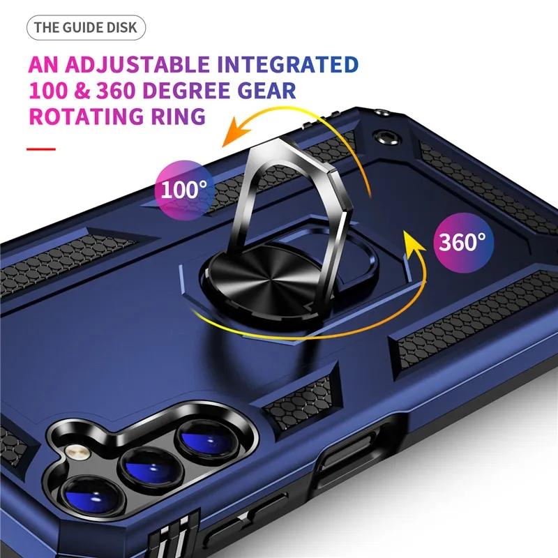 Shockproof Armor Ring Case For Samsung Galaxy A54 A53 A04S A14 A34 S20 S21 S22 S23 Ultra Plus Xiaomi Redmi Note 11 iPhone 14 13 12 11 Pro Max Cover