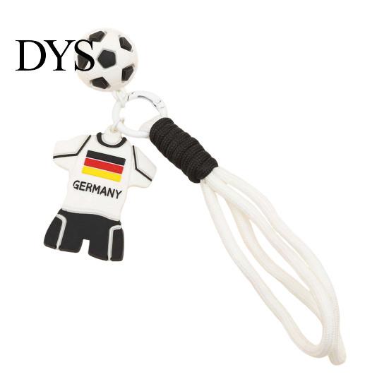 National Team Keychain Pendant, Thick Braided Rope Mini Football Soft Rubber Jersey Charm Key Holder, Argentina Brazil Germany Colors Fan Gift