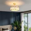 Led bedroom ceiling lamp post modern minimalist model room all copper lamps Hong Kong style light luxury study bedroom lamp