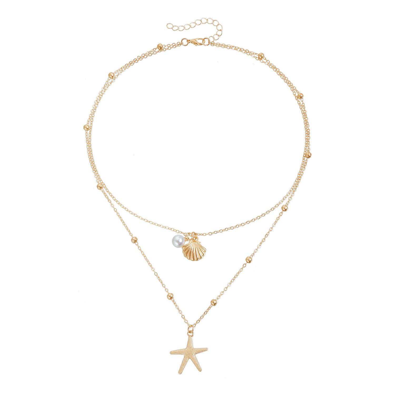 European and American jewelry, beach wind necklace, ocean vacation wind, conch shell, starfish personality exquisite and versatile items
