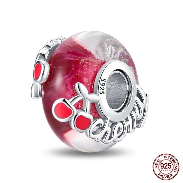 100 %925 Sterling Silver Colorful Butterfly Flower Luminous Glass Charms Beads Fitfashion Original Bracelets Fine Diy Jewelry