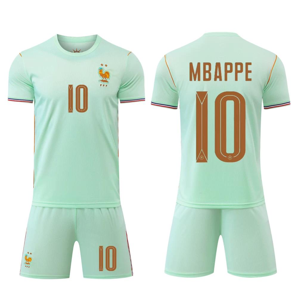 2026 France Away Light Green Football Jersey Set No.10 Mbappe 28