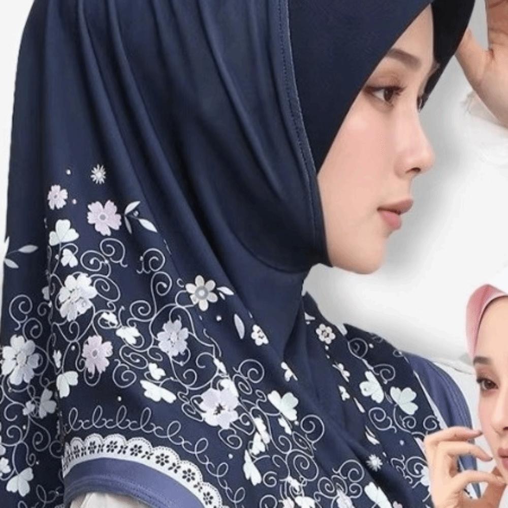 Breathable Printed Arab Lady Headscarf Adjustable Hijab Head Wrap Women