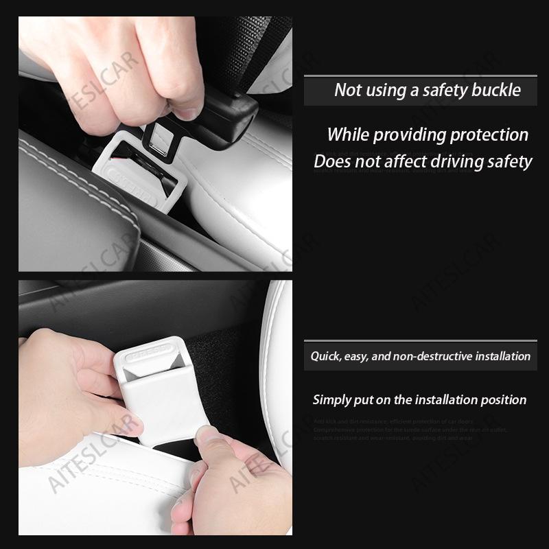 For Tesla Model Y Juniper 2020-2025 Front Seat Belt Silicone Protector Full Cover For Model 3 Seat Seatbelt Buckle Base Covers