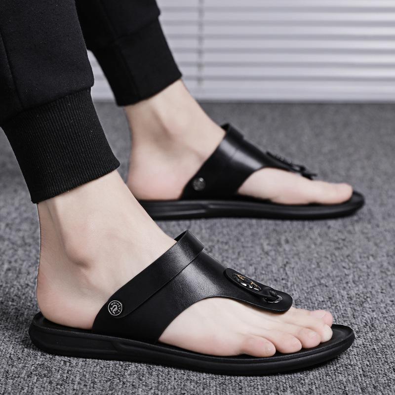 New summer sandals personalized flip-flops outdoor dual-purpose leather cool slippers