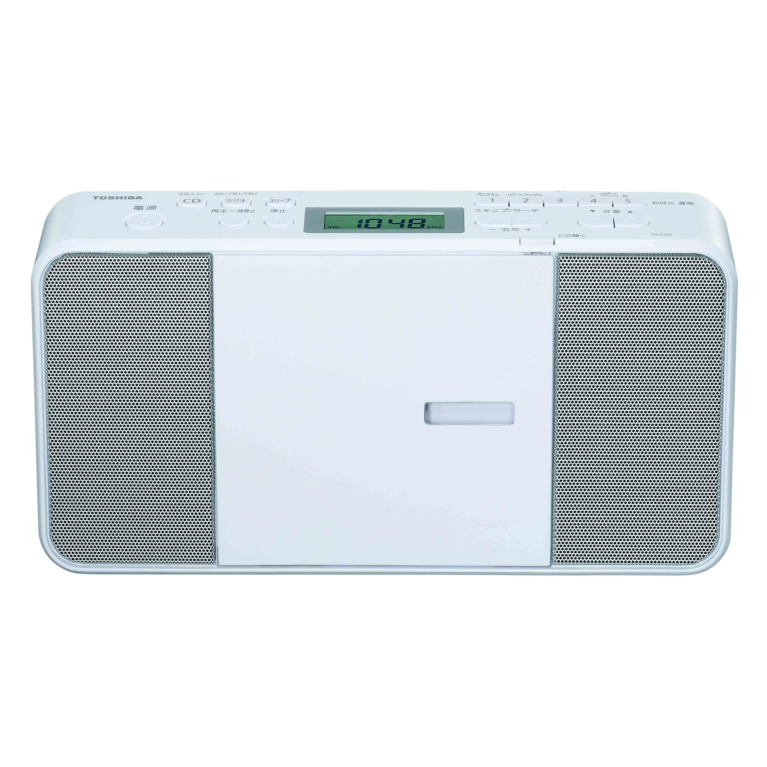 

TOSHIBA TY-C251(W) CD Radio, Compact, Slim, Vertical, Wide FM Compatible, Dimensions: 280 x 149 x 63 mm, Weight: Approx. 1.2 kg