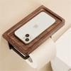 Walnut Aluminum Bathroom Paper Holder with Shelf Bathroom Paperroll Holder Wall Mount Tissue Rack Toilet Paper Holder Tissue Box