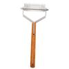 Pet Grooming Brush Stainless Steel Double Sided Dematting Deshedding Brush Dogs Shedding Tool with Wooden Handle