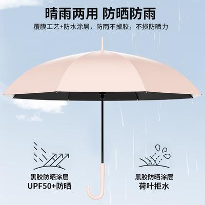 Solid Color Retro Xiaohongshu Popular Long-handled Straight Rod Umbrella Women's Senior Photo Umbrella Hot-selling Umbrella